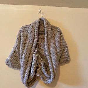 Forever 21 Light Gray Chunky Knit Open-Front Shawl Cardigan